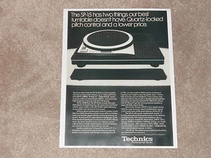 Technics Ad, 1 página Ultimate Turntable 1979 SP-15 Direct Drive, artículo - Imagen 1 de 1