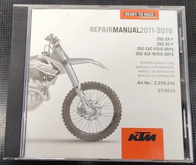 KTM 2013-2016 350 SX-F XC-F EXC XCF-W REPAIR MANUAL CD OPENED - Image 1 of 3