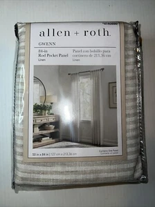 allen + roth 50x84 Linen Light Filtering Rod Pocket Single Curtain Panel 4140880 - Picture 1 of 3