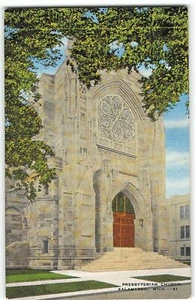 Kalamazoo, Michigan - Presbyterian Church, Gothic Architecture - 1940s Postcard - Picture 1 of 2
