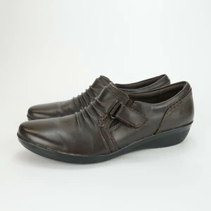 Clarks Everlay Coda Marrón Cuero Acanalado Mocasín Zapatos Para Mujer Talla 7.5 N - Imagen 1 de 12