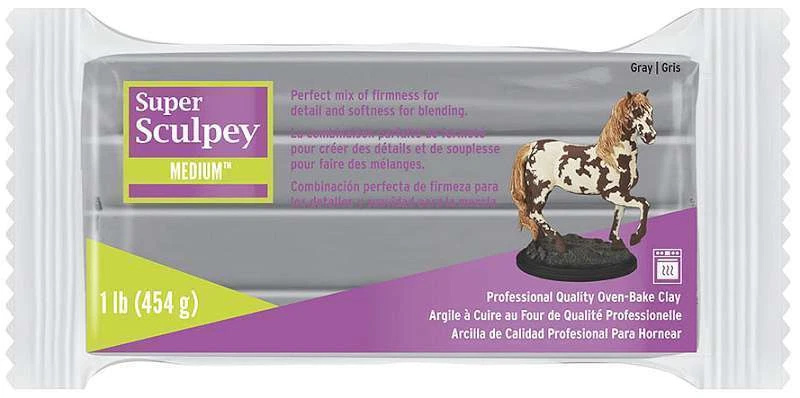 Super Sculpey Modelliermasse - Grau, 454g