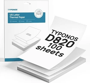 Papier pour imprimante thermique 8,5 x 11 pouces, papier thermique pliable en continu, 100 feuilles - Photo 1/8