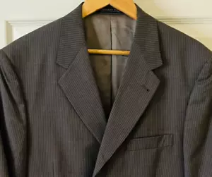 KENNETH COLE NEW YORK - Men's 2 Piece 3 Button Suit - Gray Fine Pinstripe - 44R - Picture 1 of 11