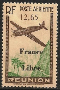 Reunion #C17 (AP2) VF MLH - 1943 12.65fr Airplane and Landscape - Overprinted - Picture 1 of 1