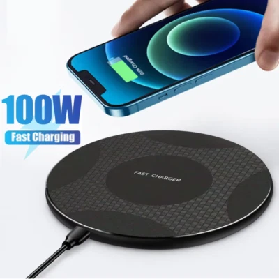 100W Fast Wireless Charger Pad for iPhone 15 14 13 12 11 Pro Max Samsung Galaxy - Image 1 of 3