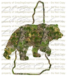Camouflage Camo New Hampshire Bear Hunting Vinyl Decal Hunt Sticker Black Bear - Picture 1 of 1