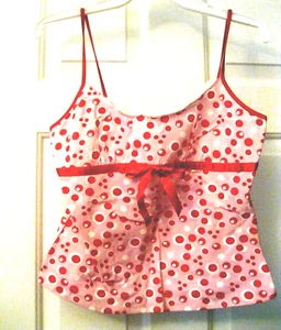 NWOT GIRLS RED & PINK  BLUE DAISY CAMISOLE PAJAMA TOP    SIZE XL - Picture 1 of 1