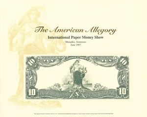B219 BEP 1997 IPMS Souvenir Card 1902 Allegory 10 $ NBN Liberty Progress - Bild 1 von 2