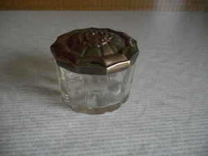 Wien 1845 antike Glasdose/Zuckerdose - Deckel 13 Lot Silber Höhe: 6cm Breite:7cm - Bild 1 von 8