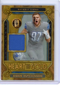 2023 Panini Gold Standard Heart of Gold Threads #12 Aidan Hutchinson/199 