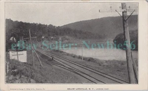 Lordville NY - EIRIE RAILROAD ON DELAWARE RIVER - Postcard Catskills - Picture 1 of 2