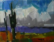 JOSE TRUJILLO OIL PAINTING 8X10" Impressionism Impasto MODERN CLOUDS ARIZONA 007