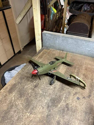 Vintage Thimble Drome P-51 Tether Air Plane Airplane Gas Powered Engine Toy USA - Image 1 of 4