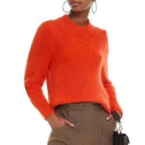 Isabel Marant Ivah Super Kid Mohair Wool Blend Sweater Poppy Orange Size 38 - Picture 1 of 5