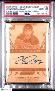 2019 Upper Deck Engrained Carved In Time Signatures Auto Connor McDavid PSA 10 - Picture 1 of 2
