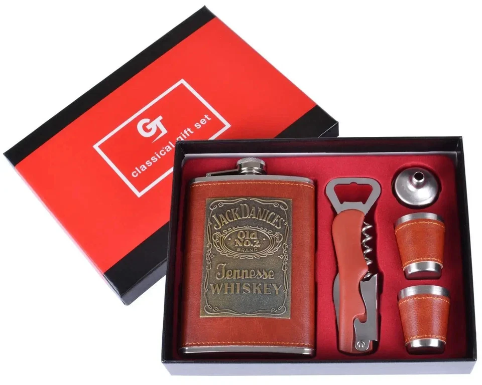 Gift set Flask 2 stacks funnel knife - Image 1 of 1