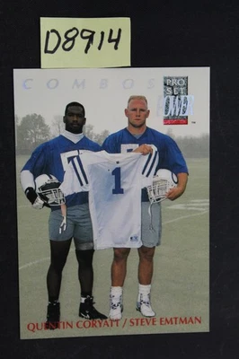 1992 Pro Set Power Combos #1 Quentin Coryatt Steve Emtman Rookie RC Colts (D8914 - Image 1 of 2