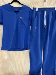 FIGS Technical Collection Blue Scrub Set Damen Oberteil kleine Hose S + extra Hose - Bild 1 von 9