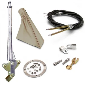 Parking Brake 16 Trans Mnt E-Brake Tan Boot, Blk Ring, Cable Kit, Ford Clevis - Picture 1 of 1