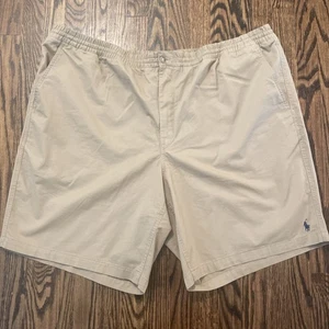 Polo Ralph Lauren Khaki Shorts Mens 4XLT Classic Casual Drawstring 9.5” Elastic - Picture 1 of 8
