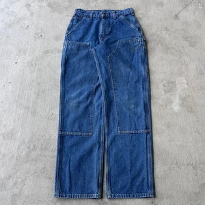 Vintage Y2K Carhartt denim blue jeans double knee work wear carpenter pants - Picture 1 of 9