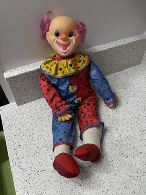 Muñeca payaso riendo cara de goma vintage años 80 Hong Kong payaso espeluznante Foto 1 de 4