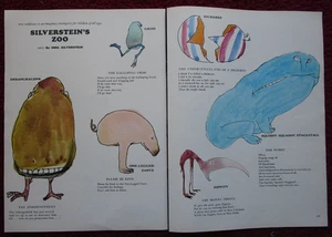 Revista Shel Silverstein 1963 recorte de poemas ~ arte 'SILVERSTEIN'S ZOO' - Imagen 1 de 2