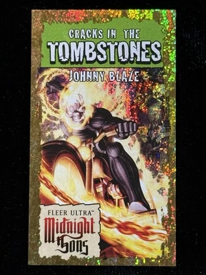 2023 Fleer Ultra Midnight Sons Marvel Tombstones Johnny Blaze GOLD /25  🔥💀 - Image 1 of 2