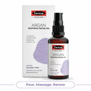 Swisse Skin Care Argan Youthful Facial Oil Vitamin E & Organic Argan Oil 50ml - Picture 1 of 8
