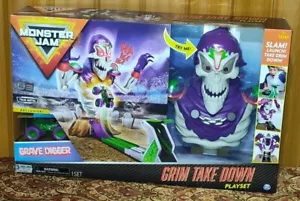 Monster Jam Grim Takedown Spielset Lichter Sounds mit exklusivem Grave Digger Neu - Bild 1 von 7
