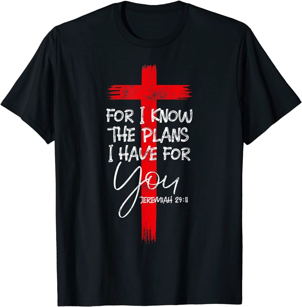NEW LIMITED Jeremiah 29:11 Christian Religious Bible Verse Gifts Cross T-Shirt