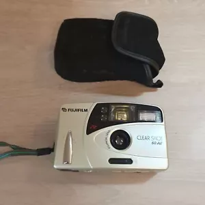 Vintage Fujifilm Clear Shot 60 AF Silver/Black 35mm Point & Shoot Film Camera - Imagen 1 de 6