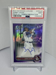 2022 Bowman Chrome Purple Refractor Jorbit Vivas Auto /250 PSA 9 LA DODGERS