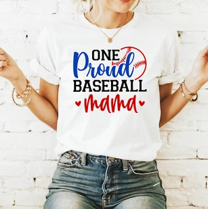 Women’s One Proud BASEBALL MAMA Sport T-Shirt in Gildan Adult Unisex Sizes - Picture 1 of 4