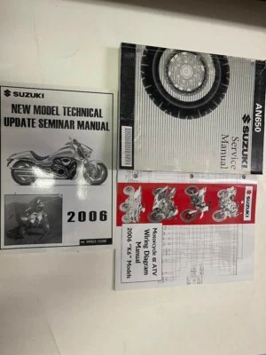 2005 2006 Suzuki AN650 Servicio Reparación Tienda Manual Juego Con Diagrama + - Imagen 1 de 4