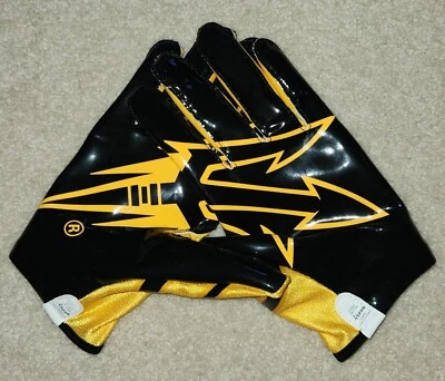 ASU Arizona State Sun Devils Adidas Adizero Black Pitchfork XL Football Gloves - Image 1 of 4