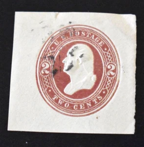 1884 - U.S. Envelope Cuts Sc# U278 2 Cent Washington - Used - Picture 1 of 2