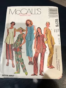 McCalls 9278 Sewing Pattern Tunic, Vest, Pants & Skirt Sz 8-12 UNCUT - Picture 1 of 2