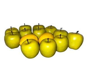 Faux Fake Mixed Fruits Lot of 12 Green Apple 2 Lime Home Decor Table Centerpiece - Picture 1 of 12