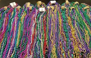 72 Authentic New Orleans Carnival Parade Throws Mardi Gras Beads Necklaces 6 doz - Picture 1 of 1