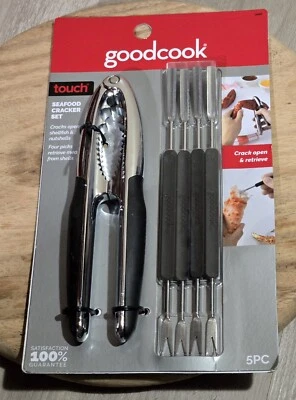 Goodcook Seafood & Nuck Cracker Set W/picks NEW 5 Piece Set Stainless Steel - Image 1 of 4