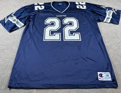 VINTAGE Dallas Cowboys Jersey Mens Extra Large Blue 22 Emmett Smith Champion 48 - Image 1 of 4