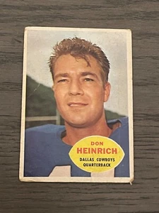 1960 Topps Don Heinrich #32 Dallas Cowboys - Picture 1 of 2