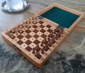 +ANTIK+ Miniatur Schach / Schachspiel / Reiseschach / Holz / Erzgebirge ca. 1930 - Bild 1 von 5