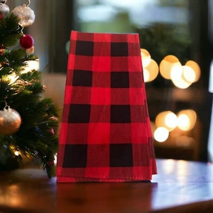 Buffalo Check Bandana Red Black Head Wrap Scarf NWT Unisex Christmas Plaid - Picture 1 of 1
