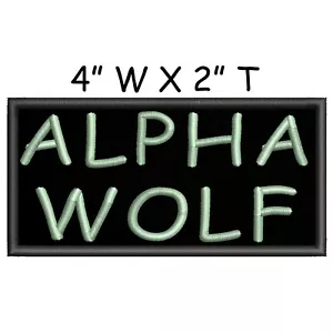 Alpha Wolf Aufnäher 4" bestickt Aufbügeln Applikation Abzeichen Emblem Biker Militär - Bild 1 von 12