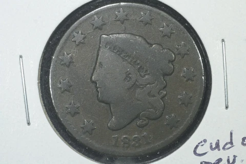 1831 Coronet Head Large Cent, Very Good Cover