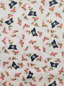 2016 Riley Blake Kewpie Love Blue Lovebirds Pink Florals #C5822 BTFQ - Picture 1 of 6