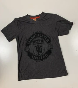 Offizielles Manchester United Fußball-T-Shirt MITTEL grau hoher V-Ausschnitt schmale Passform - Bild 1 von 5
